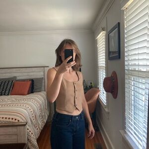 Wilfred Aritzia Tan tailored vest